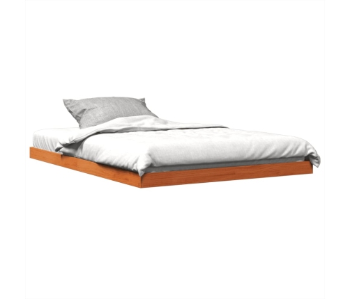 Estructura de cama sin colchón madera maciza marrón 135x190 cm