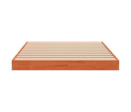 vidaXL Estructura de cama madera maciza de pino marrón cera 75x190 cm