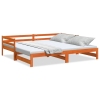 Sofá cama nido sin colchón madera maciza marrón cera 90x190 cm