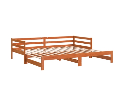 Sofá cama nido madera maciza de pino marrón cera 80x200 cm