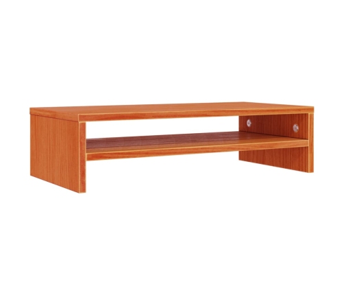 Soporte de monitor madera maciza pino marrón cera 50x24x13 cm