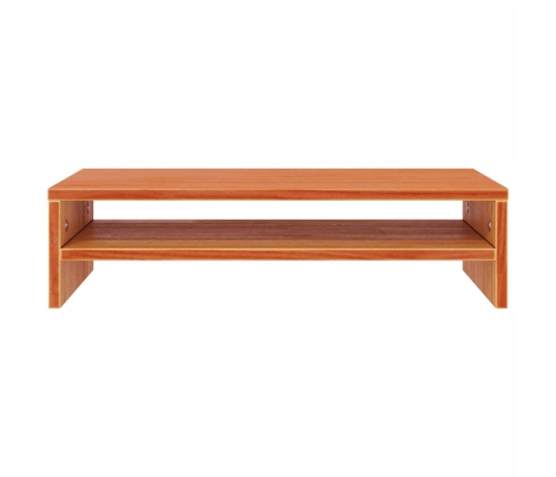 Soporte de monitor madera maciza pino marrón cera 50x24x13 cm