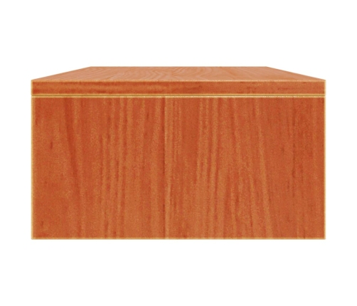 Soporte de monitor madera maciza pino marrón cera 50x24x13 cm