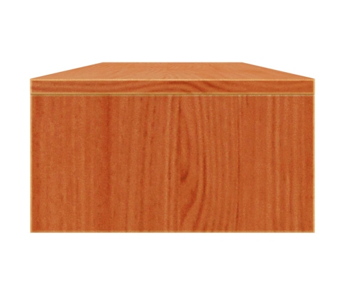 Soporte de monitor madera maciza pino marrón cera 100x24x13 cm