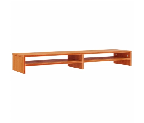 Soporte de monitor madera maciza pino marrón cera 100x24x13 cm