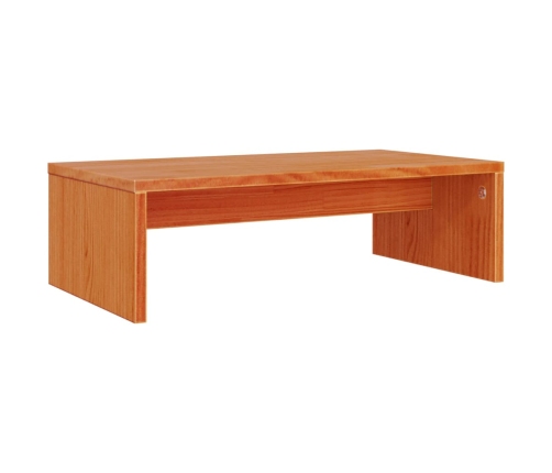 vidaXL Soporte de monitor madera maciza pino marrón cera 50x27x15 cm