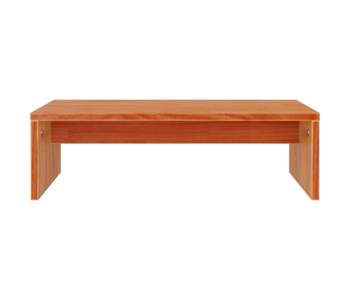 vidaXL Soporte de monitor madera maciza pino marrón cera 50x27x15 cm