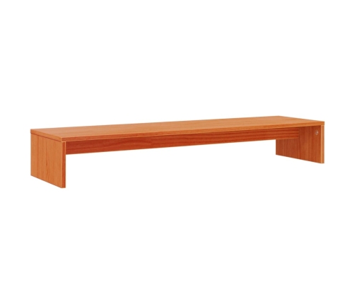 Soporte de monitor madera maciza pino marrón cera 100x27x15 cm