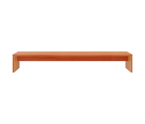 Soporte de monitor madera maciza pino marrón cera 100x27x15 cm