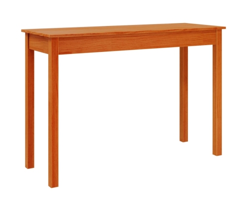 Mesa consola madera maciza de pino marrón cera 110x40x75 cm