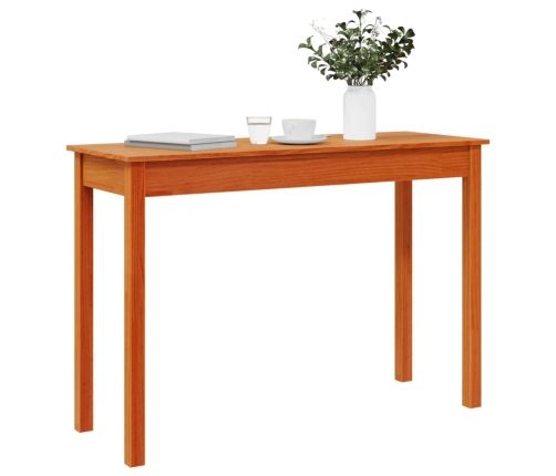 Mesa consola madera maciza de pino marrón cera 110x40x75 cm