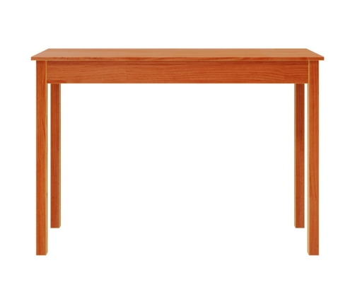 vidaXL Mesa consola madera maciza de pino marrón cera 110x40x75 cm