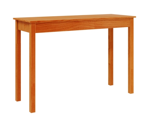 Mesa consola madera maciza de pino marrón cera 110x40x75 cm