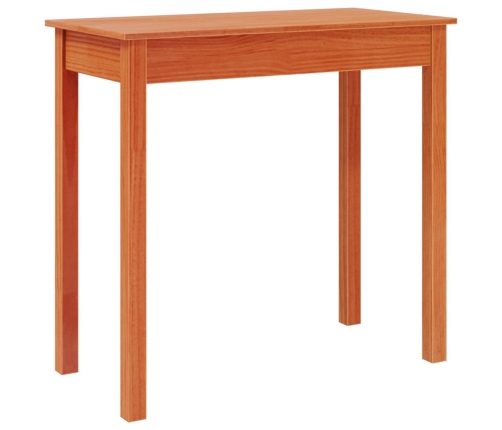 Mesa consola de madera maciza de pino marrón cera 80x40x75 cm