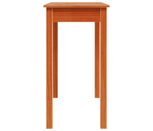 Mesa consola de madera maciza de pino marrón cera 80x40x75 cm