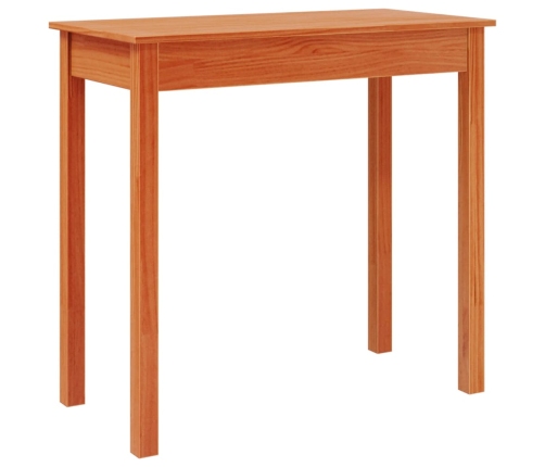 Mesa consola de madera maciza de pino marrón cera 80x40x75 cm