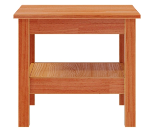 Mesa de centro madera maciza de pino marrón cera 45x45x40 cm