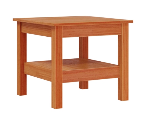 Mesa de centro madera maciza de pino marrón cera 45x45x40 cm