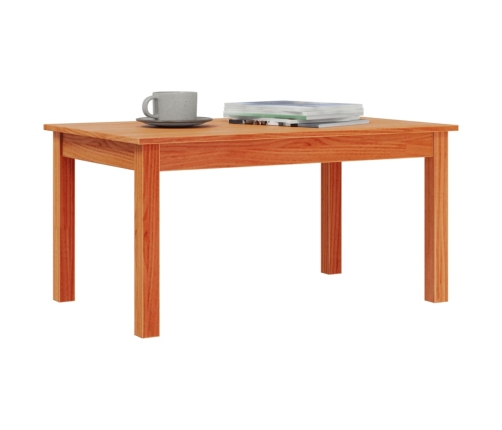 Mesa de centro madera maciza de pino marrón cera 80x50x40 cm