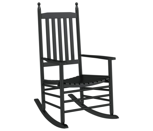 Mecedora con asiento curvo madera maciza de álamo negro