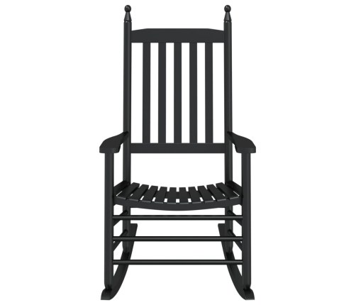 Mecedora con asiento curvo madera maciza de álamo negro