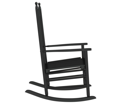 Mecedora con asiento curvo madera maciza de álamo negro