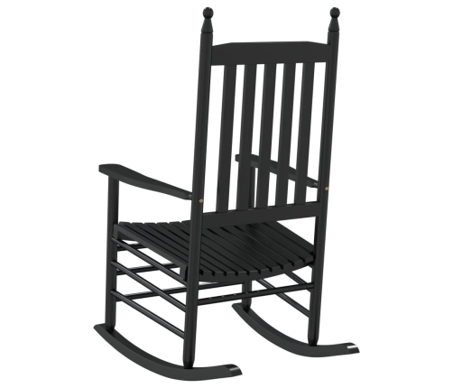 Mecedora con asiento curvo madera maciza de álamo negro