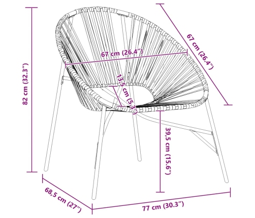 Silla de jardín con forma de huevo de ratán sintético negro