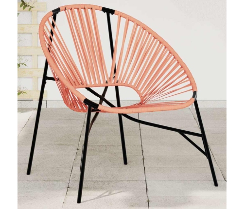 Silla de jardín con forma huevo ratán sintético naranja y negro