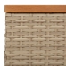 Mesa de jardín ratán y madera de acacia beige 70x70x25 cm