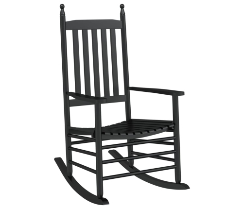 Mecedoras con asiento curvo 2 uds madera álamo maciza negro