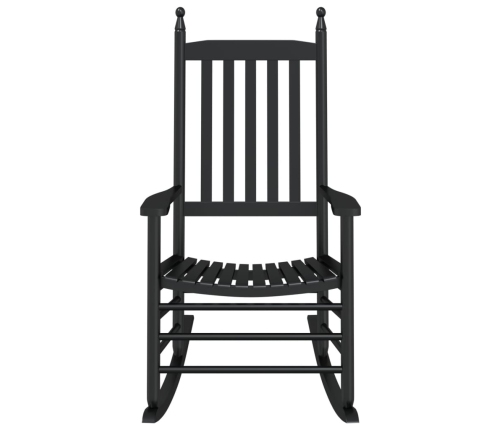 Mecedoras con asiento curvo 2 uds madera álamo maciza negro