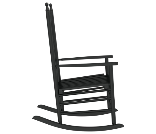 Mecedoras con asiento curvo 2 uds madera álamo maciza negro