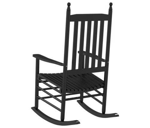 Mecedoras con asiento curvo 2 uds madera álamo maciza negro