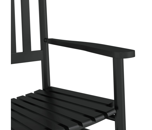 Mecedoras con asiento curvo 2 uds madera álamo maciza negro