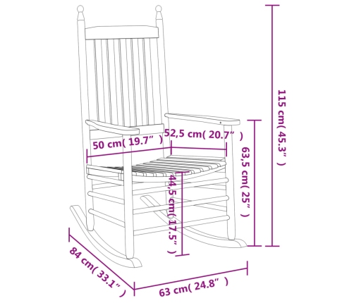 Mecedoras con asiento curvo 2 uds madera álamo maciza marrón