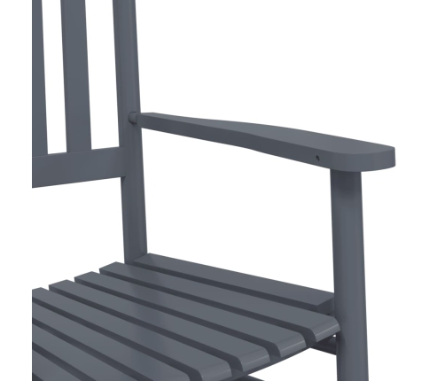 Mecedoras con asiento curvo 2 uds madera álamo maciza gris