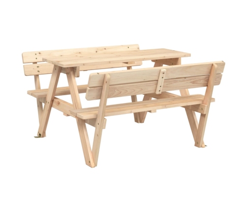 Mesa de picnic para 4 niños agujero para sombrilla madera abeto