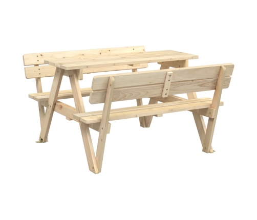 Mesa de picnic para 4 niños agujero para sombrilla madera abeto