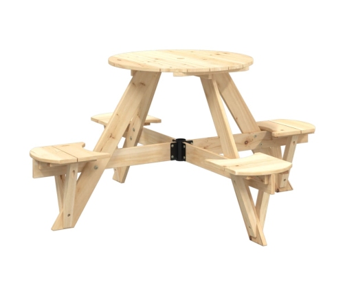 Mesa de picnic para 4 niños agujero para sombrilla madera abeto