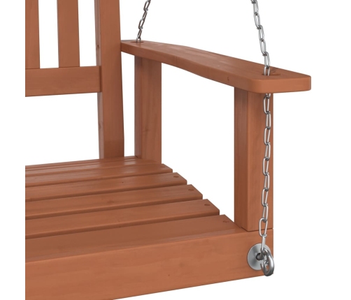 Silla columpio jardín con cadenas de metal madera abeto marrón