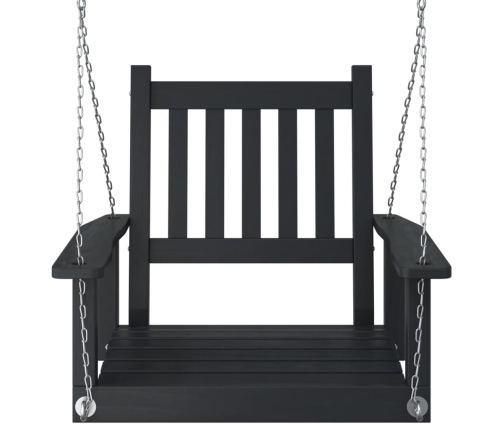 Silla columpio jardín con cadenas de metal madera abeto negro