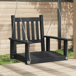 Silla columpio jardín con cadenas de metal madera abeto negro