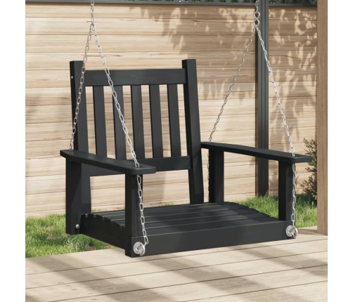 Silla columpio jardín con cadenas de metal madera abeto negro