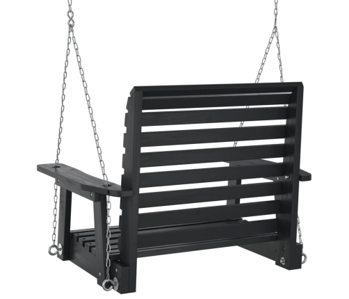 Silla columpio jardín con cadenas de metal madera abeto negro