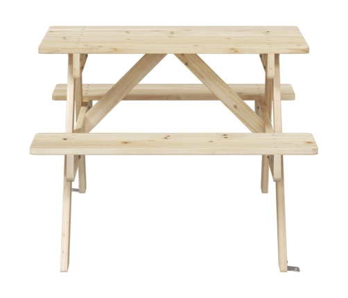 Mesa de picnic para 4 niños agujero para sombrilla madera abeto