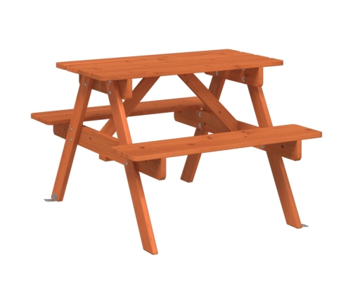 Mesa de picnic para 4 niños agujero para sombrilla madera abeto