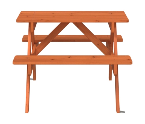 Mesa de picnic para 4 niños agujero para sombrilla madera abeto