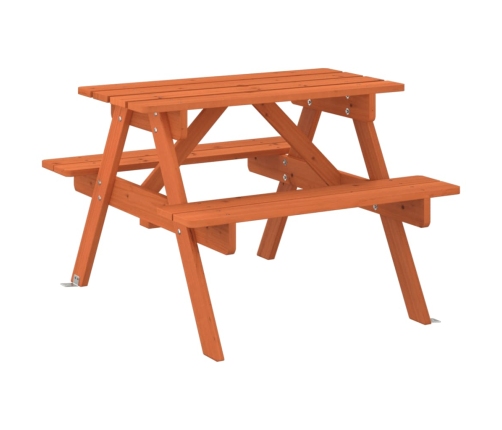 Mesa de picnic para 4 niños agujero para sombrilla madera abeto