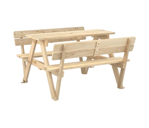 Mesa de picnic para 4 niños agujero para sombrilla madera abeto